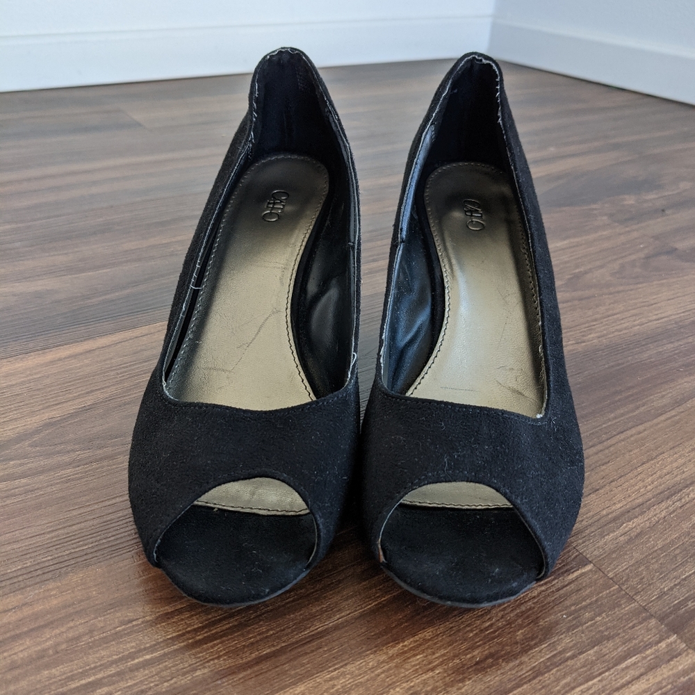 Black Suede wedge heels